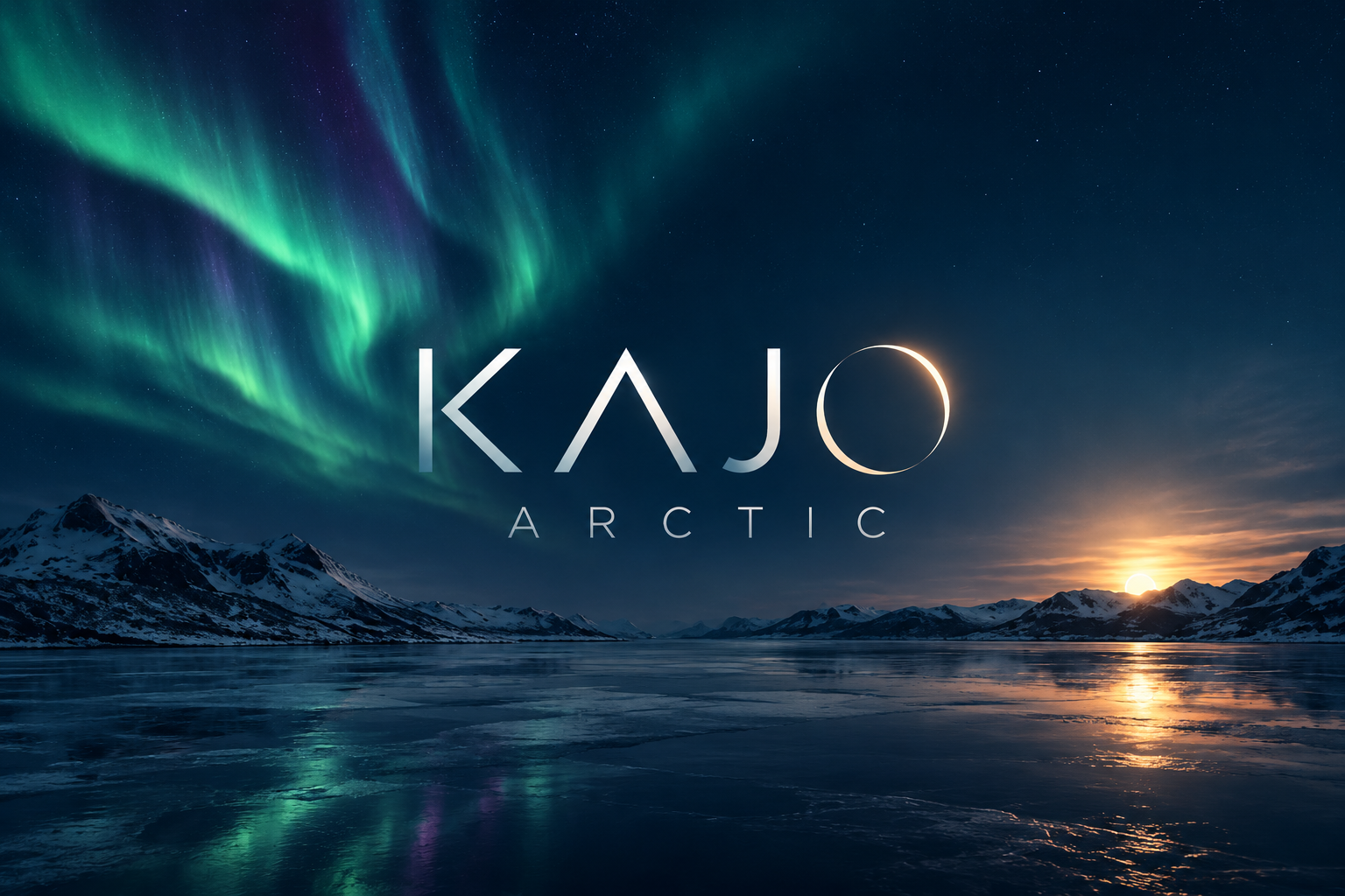 Kajo Arctic beneath the northern lights in an arctic mountain landscape