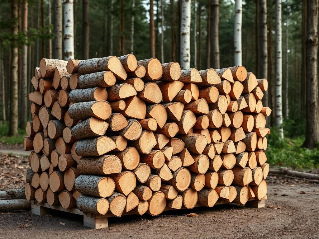 Dry birch firewood delivery